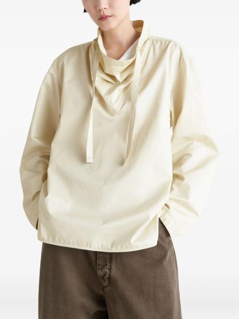 LEMAIRE high-neck drawstring blouse - BG250 RICE PAPER