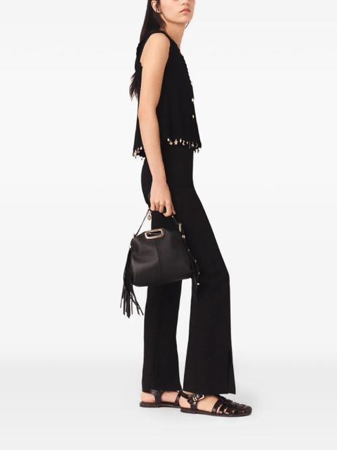 Maje slit-hem flared trousers - Black