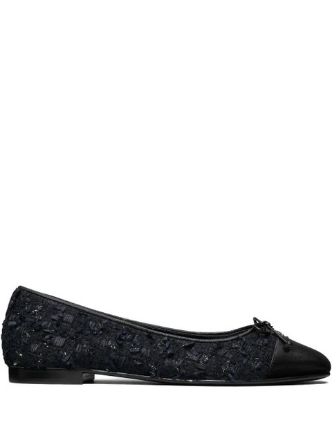 Tory Burch tweed cap-toe ballet flats - Blue - zdjęcie produktu nr 1