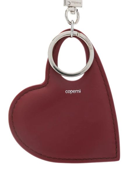 Coperni heart-shape leather keyring - Red