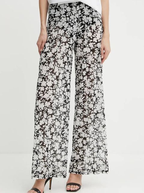 MICHAEL Michael Kors spodnie damskie kolor czarny proste high waist MM55128 - zdjęcie produktu nr 1