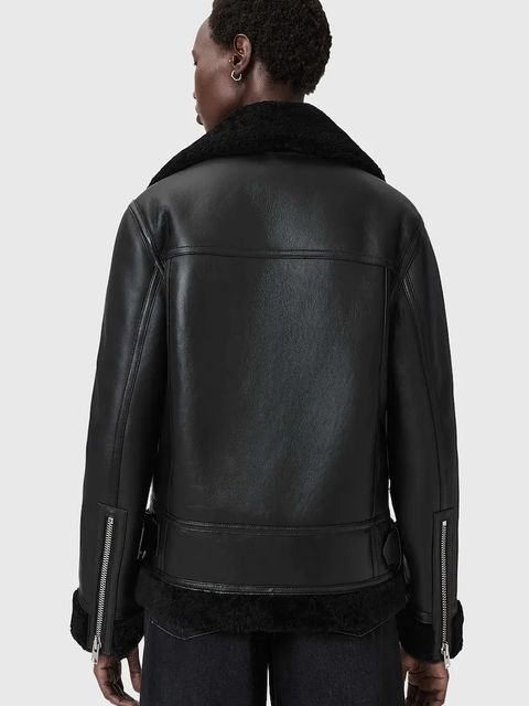 AllSaints kurtka skórzana SOLA damska kolor czarny W120LB - zdjęcie produktu nr 2