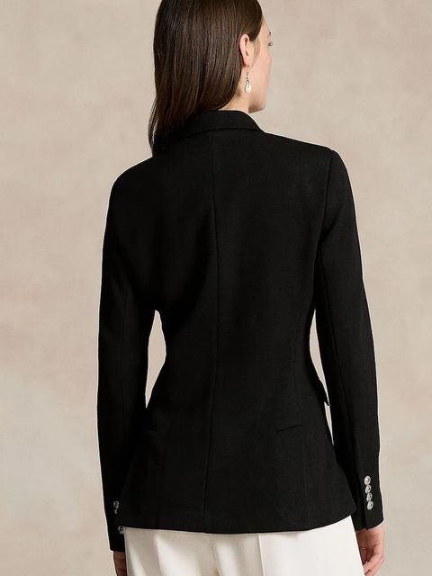 Polo Ralph Lauren marynarka z domieszką wełny kolor czarny dwurzędowa gładka - zdjęcie produktu nr 2