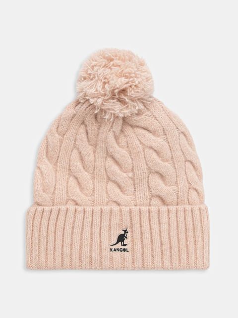 Kangol czapka z domieszką wełny POMPOM kolor różowy K4460SM.LP683 - zdjęcie produktu nr 1