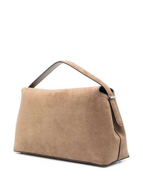 TOTEME T-Lock suede tote bag - Brown