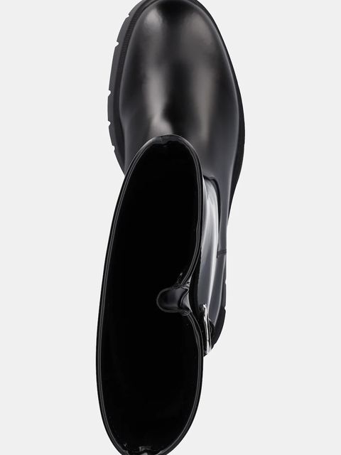 HUGO kozaki Kris damskie kolor czarny na płaskim obcasie 50552735