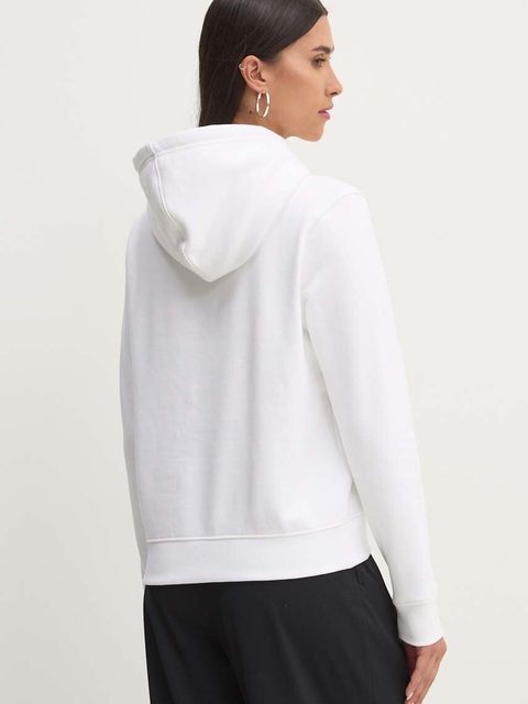 Guess Jeans bluza damska kolor biały z kapturem gładka W4YQ04 KC811