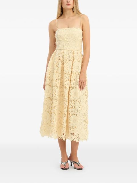 ROTATE BIRGER CHRISTENSEN lace midi dress - Yellow - zdjęcie produktu nr 2