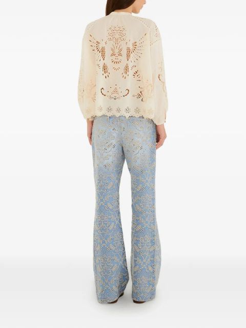 FARM Rio floral-embroidered jeans - Blue - zdjęcie produktu nr 2