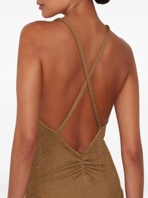 Hunza G Original Crinkle Bette swimsuit - Brown