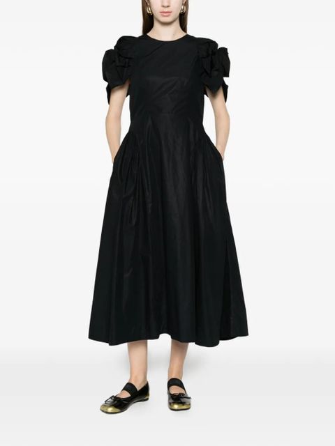 Simone Rocha rose puff-sleeve midi dress - Black - zdjęcie produktu nr 2