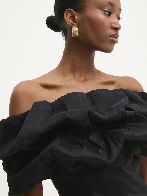 Answear.LAB sukienka kolor czarny maxi dopasowana