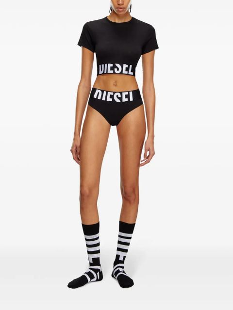 Diesel logo-print cotton T-shirt - Black - zdjęcie produktu nr 2