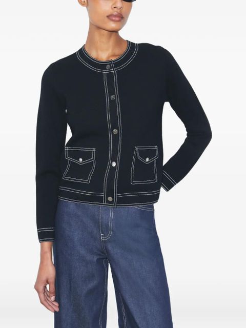 Tory Burch topstitch pocket cardigan - Black - zdjęcie produktu nr 2