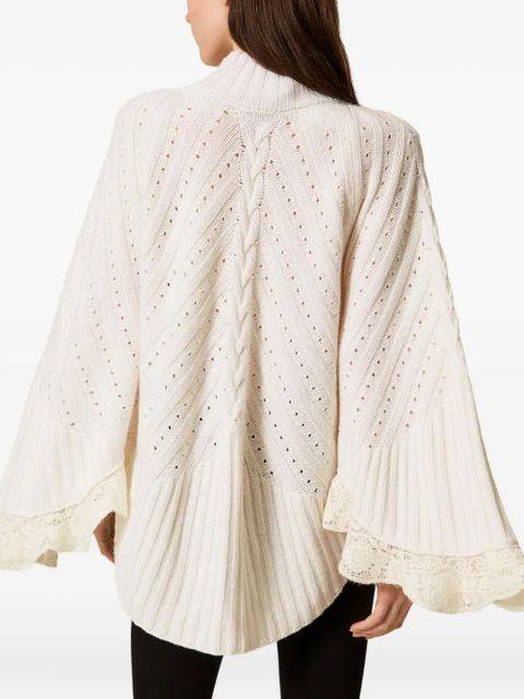 TWINSET crochet-panel jumper - Neutrals