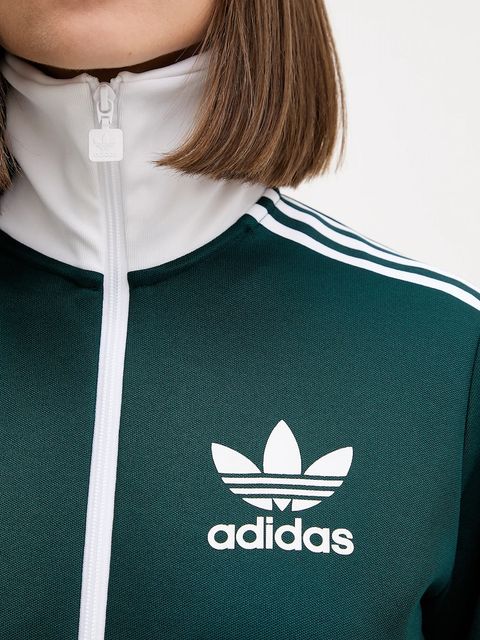 adidas Originals bluza Classic Tt damska kolor zielony wzorzysta JX7852