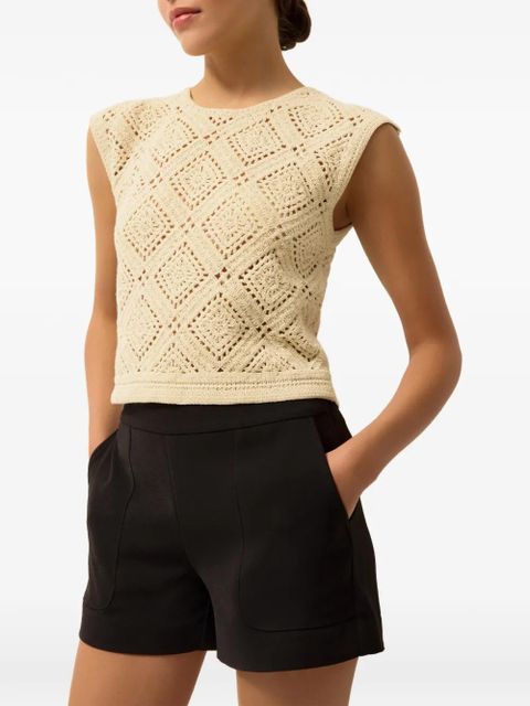 Marie Oliver Rainey crochet blouse - Neutrals