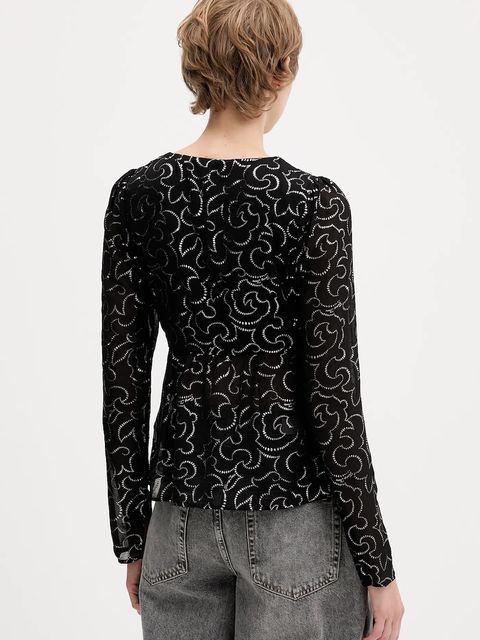 Tommy Jeans bluzka damska kolor czarny wzorzysta DW0DW21459