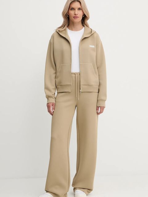 Patrizia Pepe bluza damska kolor beżowy z kapturem gładka 8M1707 J305 - zdjęcie produktu nr 2