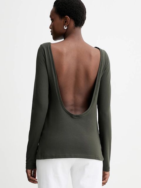 MUUV. longsleeve kolor zielony odkryte plecy 0