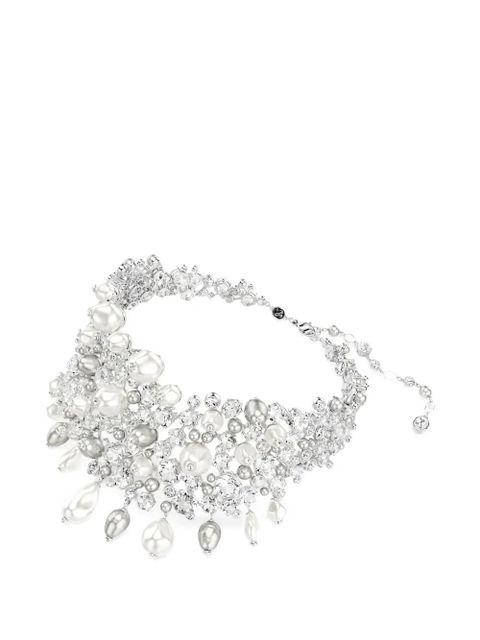 Swarovski Constella crystal-embellished faux-pearl necklace - Silver - zdjęcie produktu nr 1