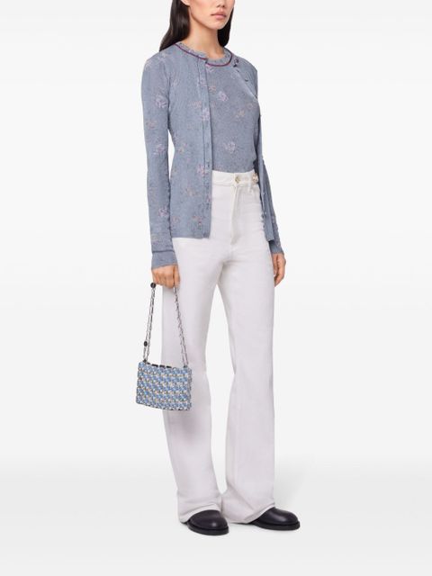 Rabanne floral-print cardigan - Blue