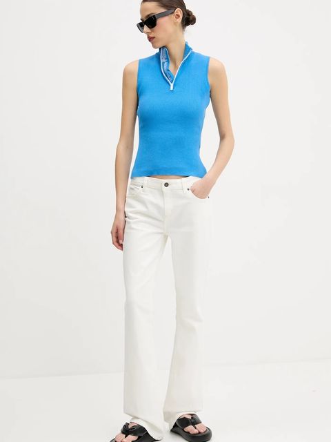 Karl Lagerfeld Jeans top damskie kolor niebieski A2W18001