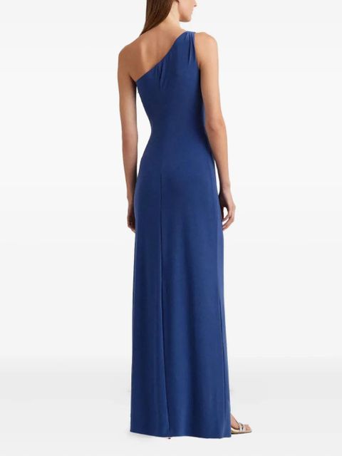Lauren Ralph Lauren one-shoulder chain-detail maxi dress - Blue