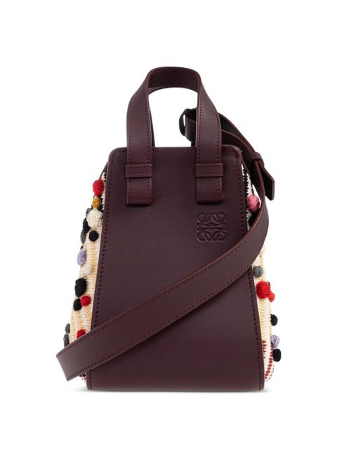 LOEWE Hammock pom-pom leather tote bag - Red - zdjęcie produktu nr 1