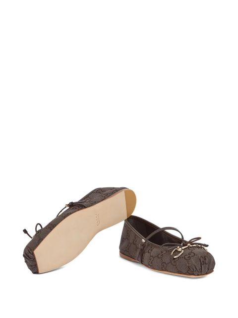 Gucci Horsebit strap-detail ballet flats - Brown