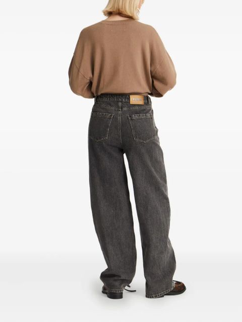 ROTATE BIRGER CHRISTENSEN crew-neck merino-cashmere sweater - Brown