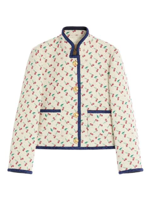Valentino Garavani Cherrific-jacquard padded caban jacket - Neutrals - zdjęcie produktu nr 1
