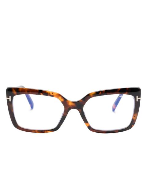 TOM FORD Eyewear FT5991B rectangle-frame glasses - Brown - zdjęcie produktu nr 1