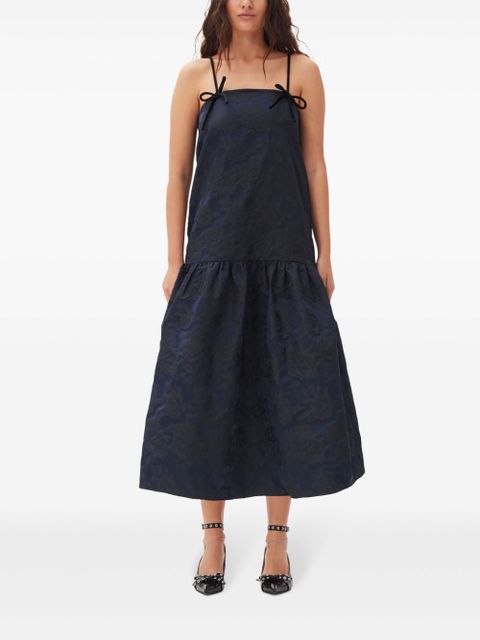 GANNI patterned-jacquard midi dress - Blue - zdjęcie produktu nr 2