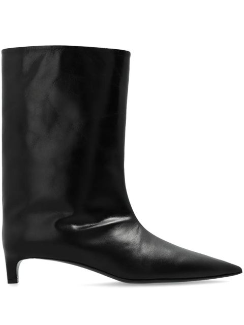 Jil Sander pointed-toe leather boots - Black - zdjęcie produktu nr 1