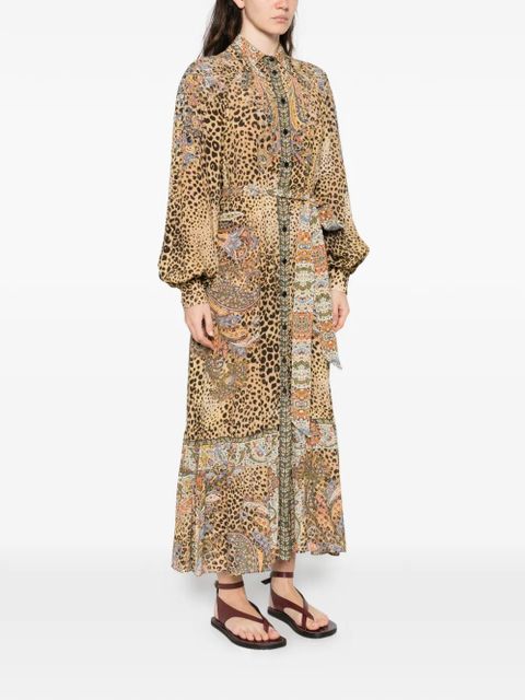 ETRO paisley animal-print midi dress - Brown