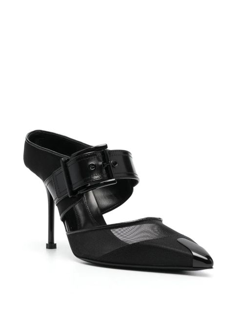 Alexander McQueen Punk mesh pointed-toe mules - Black - zdjęcie produktu nr 2