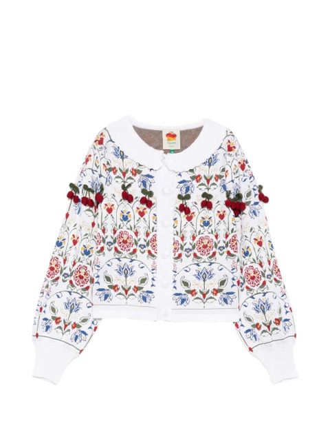 FARM Rio cherry-appliqué cardigan - White - zdjęcie produktu nr 1