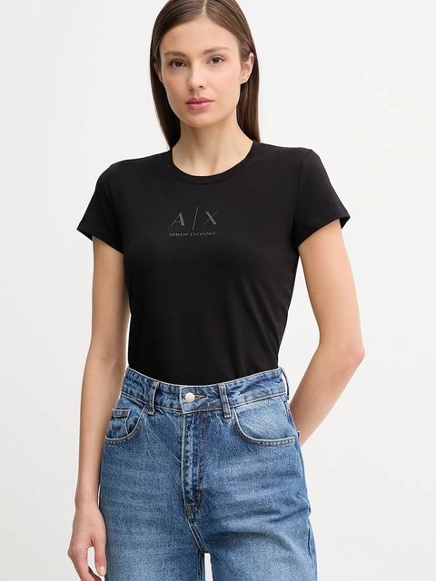 Armani Exchange t-shirt damski kolor czarny XW001458 AF16294 - zdjęcie produktu nr 1