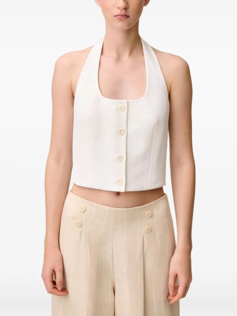 Claudie Pierlot halterneck button-up waistcoat - White
