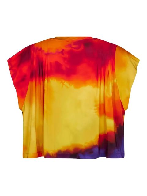 Rabanne tie-dye pleated T-shirt - Yellow