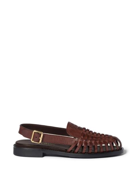 Miu Miu Leather slingback loafers - Brown - zdjęcie produktu nr 1