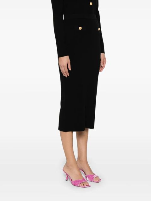 Alessandra Rich ribbed midi skirt - Black