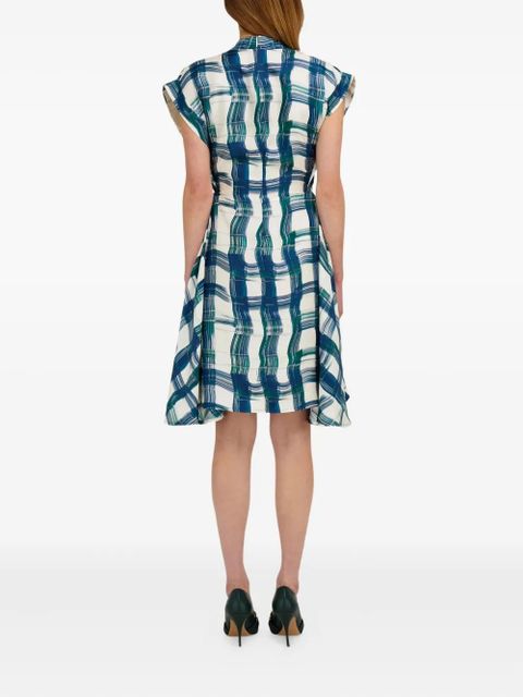Ferragamo tartan-checked midi dress - Blue