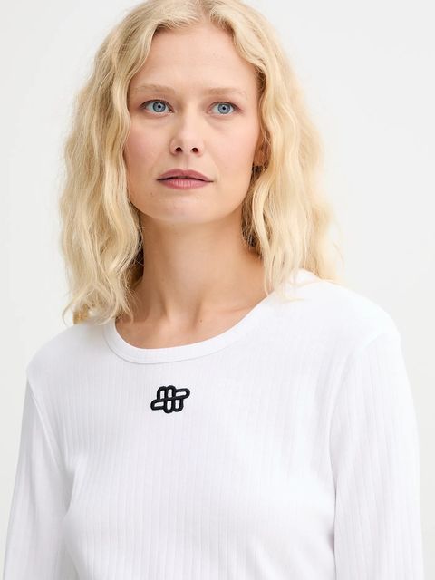 MUNTHE longsleeve bawełniany POTE kolor biały 252110225264