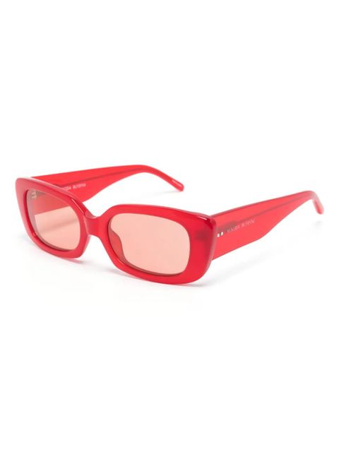 Magda Butrym crystal-embellished rectangle sunglasses - Red - zdjęcie produktu nr 2