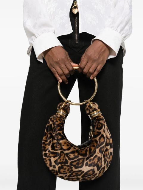 Chloé bracelet-handle shearling shoulder bag - Brown - zdjęcie produktu nr 2