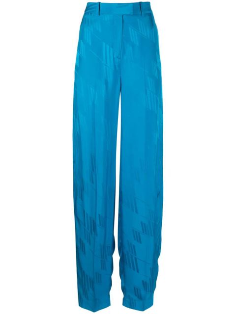 The Attico Jagger monogram wide-leg trousers - Blue - zdjęcie produktu nr 1