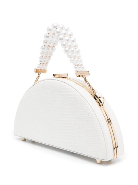 Aspinal Of London Luna pearl-embellished clutch bag - White
