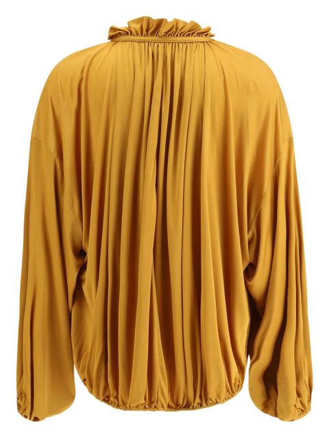 Saint Laurent ruffled drawstring top - Orange